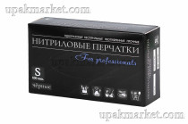 Перчатки нитриловые неопудр. LINGER S /10х100шт/ (10) черные