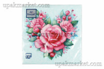 Салфетки 33х33 трехслойные Art Bouquet 20 шт Сердце из роз