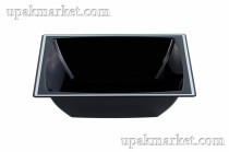 Тарелка-салатник квадратный 205х205мм черный с серебряной каймой