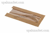 Пакет бумажный пищевой 400х200х50 крафт бурый 40гр ОКНО 100 НПФ