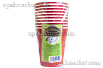 Стакан бумажный 250мл красный 10шт. Миксы 