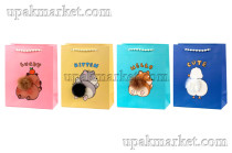 Пакет бумажный подарочный 20х15х9 Люкс с мехом