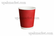 Стакан бумажный 0,300л 90мм ГН Красная волна 3-х слойный AVIORA 