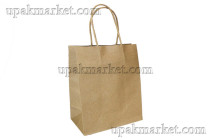 Пакет бумажный подарочный 20 х 25 х 10 Крафт 