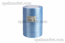 Лента 2,5 см Атласная Светло голубая 22 м (5 бабин)