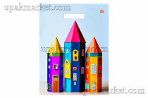 Пакет с вырубной ручкой 31х40 Яркие карандаши Тико  /10уп х 50шт/