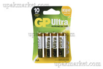Батарейка AA/LR6 пальчиковая Ultra Alkaline BL4 GP 