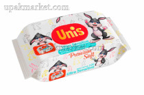 Салфетки влажные 120шт для детей с клапаном Unis