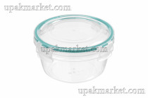 Контейнер для продуктов герметичный круглый 0,5л с замками (бесцветный) 24 шт.