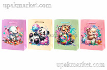 Пакет бумажный подарочный 18 х 23 х 10см Люкс микс