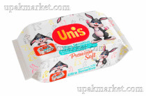 Салфетки влажные 120шт для детей с клапаном Unis