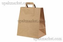 Пакет крафт с плоской ручкой б/п 240х140x280 крафт  70г ПП