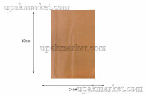 Пакет бумажный пищевой 400х240х90 вельгийский крафт бурый 40гр НПФ