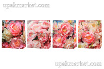 Пакет бумажный подарочный 18х23х10см Люкс c блестками, микс