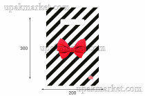 Пакет с вырубной ручкой 20х30 Алый бантик Тико /30уп х 100шт/