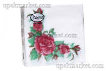 Салфетки 25х25 1-слойн. ДЕСНА 40л  Дикая роза