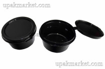 Соусница 50мл с верхним закрытием крышки чёрная ПП (2023)   /15*80/ВЗЛП