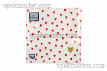 Салфетки 33х33 3 слоя "Сердечки на белом" 20шт Art Bouquet