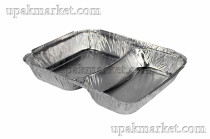 Алюминиевые формы 840мл 2х секц. прямоугольная 227*177/195*145х30мм L-край 50шт