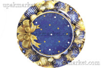 Тарелка бумажная НГ  "Бант" 230мм синий Папирус /10уп х 50шт/