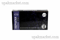 Перчатки виниловые неопудренные L черные АВИОРА /10уп х 100шт/