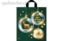 Пакет НГ с петлевой ручкой 44х38см "Изумрудный блеск" 35мкм ПВД Тико /10уп х 50шт/