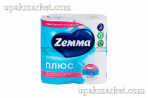 Туалетная бумага ZEMMA Плюс 2слоя Белая 4шт