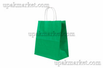 Пакет крафт с крученой ручкой 220х120х250 зеленый без печати 80гр AVIORA