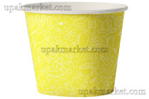 Креманка бумажная 150мл ламинированная под мороженое Желтая Папирус /12уп х 50шт/