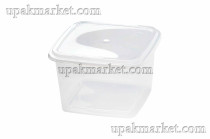 Контейнер 250мл квадратный 92х92х57мм с крышкой прозрачный ПП (комплект) (387шт/кор)