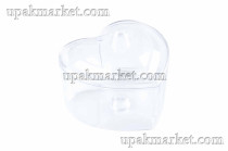 Фуршетная форма «Сердце» PS 70х65х57мм прозрачная, 288 штук  в коробке, с крышкой AVIORA