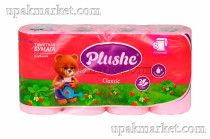 Туалетная бумага PLUSHE Classic 2х сл. 18м Клубника пастель (8 рулонов в упаковке)