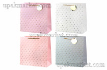 Пакет бумажный подарочный 38х38х18 Люкс с тиснением микс 