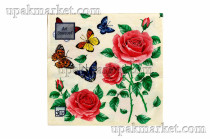 Салфетки 33х33 трехслойные "Бабочки и розы " 20шт Art Bouquet