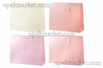 Пакет бумажный подарочный 50х40х15 Люкс с тиснением микс 