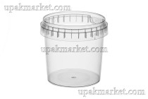 Банка с крышкой  0,365л прозрачная /95х78/ Спектр-Пласт   