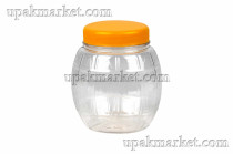 Банка ПЭТ 0,300 "Бочонок" + желтая крышка №58,5
