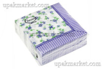 Салфетки 25х25 1-слойн. ДЕСНА 40л Фиалки