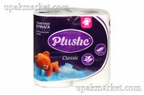 Туалетная бумага PLUSHE Classic 2х сл. 18м Белое сплошное (4 рулона в упаковке)