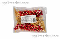 Пика LINGER "Жемчуг красный" бамбук /100шт/ 9см (40уп)