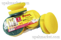 Губка для посуды 95х95х50мм "Круглая профильная" ВОЯЖ 