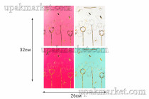 Пакет бумажный подарочный 26 х 32 х 12см Люкс