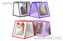 Пакет бумажный подарочный 25 х 25 х 25 Люкс с окном