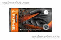 Перчатки нитриловые неопудренные L Алмазный хват черные AVIORA /10уп х 50шт/