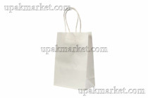 Пакет бумажный подарочный 14х20х7см "Крафт" белый