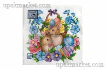 Салфетки 33х33 трехслойные Art Bouquet Пасхальные кролики 20 шт