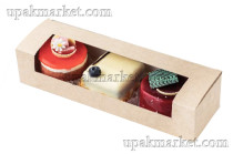ОСК контейнер под десерт с окном Sweet show box 200х80х60 (300шт)