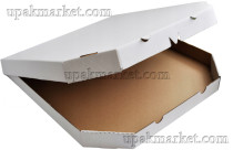 Короб под пиццу  цельный гофрокартон Т23 Е 500х500 белый (50шт)