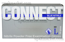 Перчатки нитриловые неопудр.смотр. CONNECT BLUE NITRILE L /10х200шт/ (10) голубые