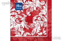 Салфетки 33х33 3-слойные PERO Prestige 20 листов, Муар бордо